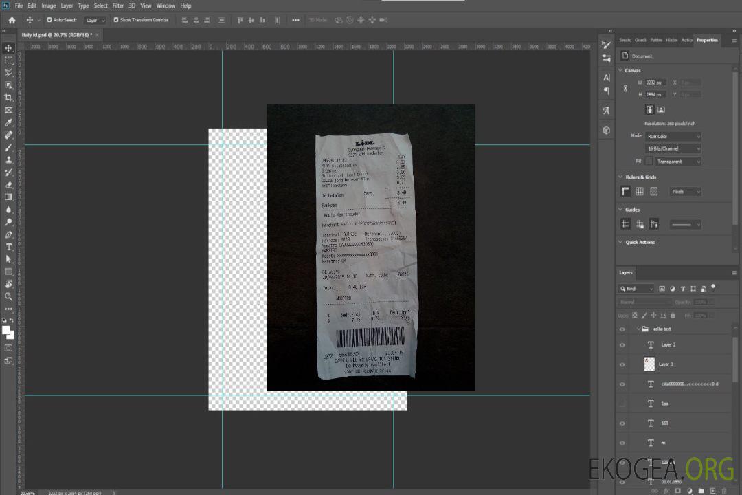 Reçu de paiement de l'épicerie Lidl template